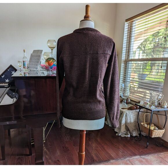 Levi's brown crewneck pullover sweater Sz M - Picture 8 of 13